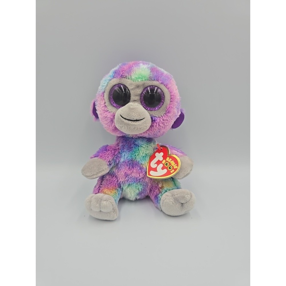 Ty Beanie Boos Multicolored Monkey Zuri Plush 6 Inch‎ NWT